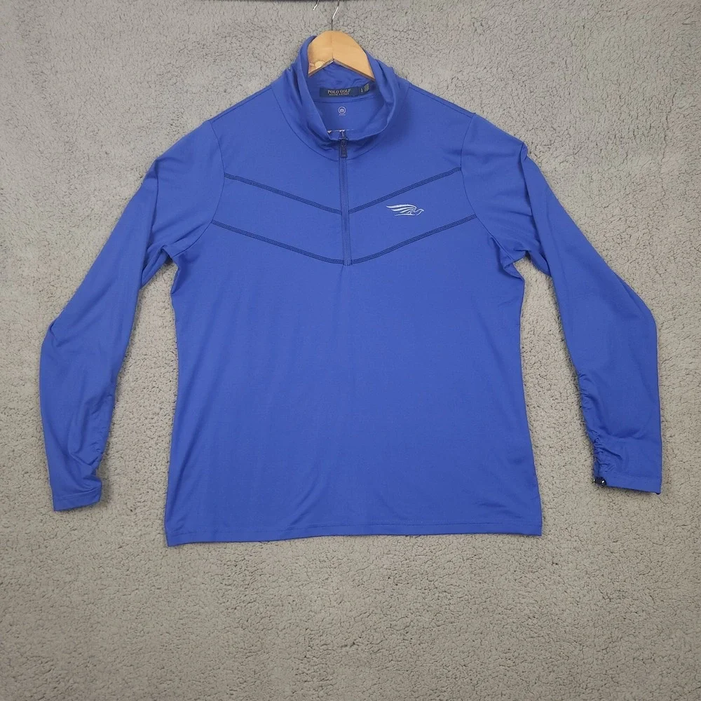 Polo Ralph Lauren Shirt Womens Large Blue Quarter Zip Golf‎ Preppy Pullover